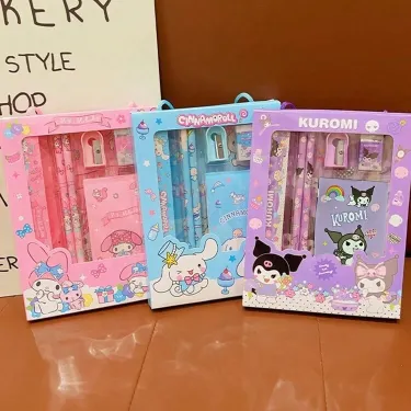 Kuromi Cartoon Student Stationery Gift Set 6 Pcs